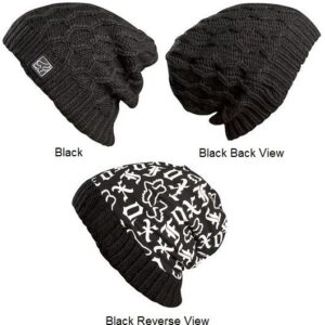 Girls Techtronic Reversible Beanie BLACK - Image 1