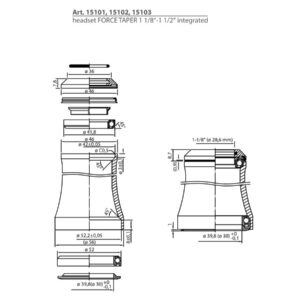 Krmilni ležaj F TAPER integriran 1 1/8''-1 1/2'' - Image 3