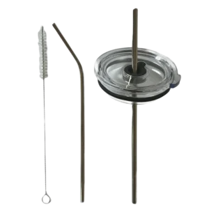 Pokrov + 2x slamica iz nerjavečega jekla